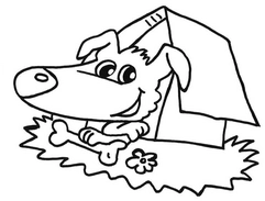 malvorlage-hund-in-seiner-huette