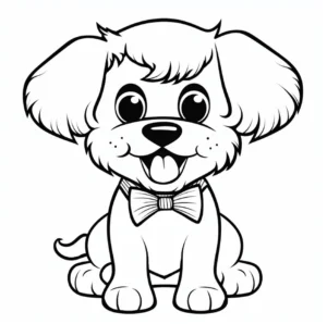 malvorlage-hund-mit-fliege-zum-ausmalen
