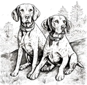malvorlage-hunde-in-der-natur