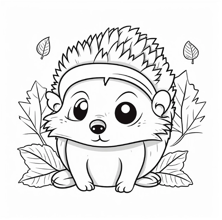 malvorlage-igel-im-herbst-mit-blaettern