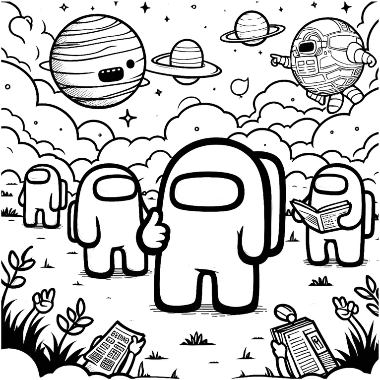 malvorlage-intergalaktische-astronauten-im-weltall