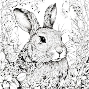 malvorlage-kaninchen-und-pflanzen