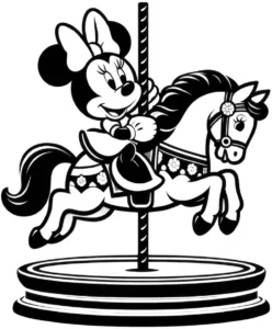 malvorlage-karussell-beliebte-figur-mit-pferd