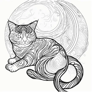malvorlage-katze-im-wirbel-mit-mond
