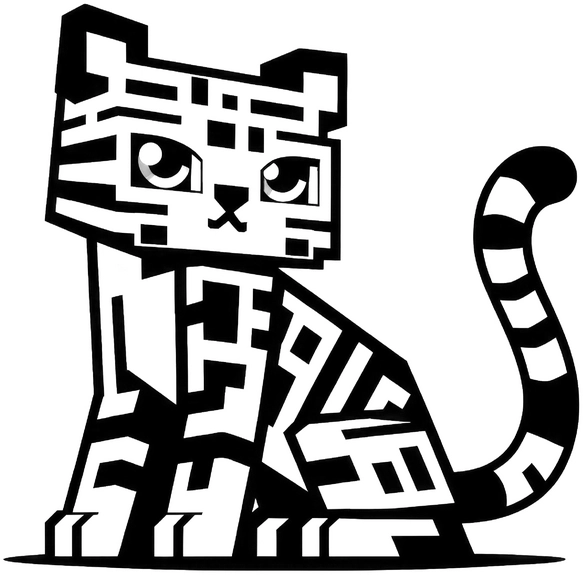 malvorlage-katze-mit-geometrischen-mustern