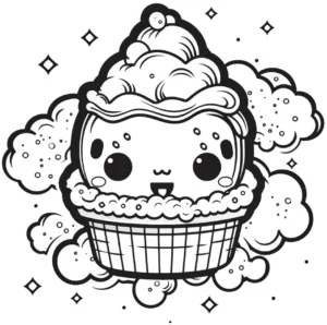 malvorlage-kawaii-eiscreme-im-waffelbecher