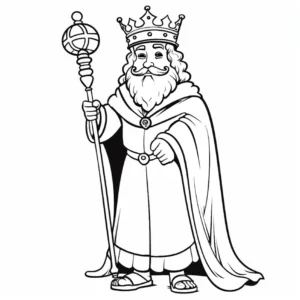 malvorlage-koenig-mit-zepter-in-majestaetischer-robe