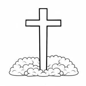malvorlage-kreuz-umgeben-von-wolken