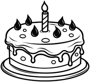 malvorlage-kuchen-mit-kerze-und-verzierung