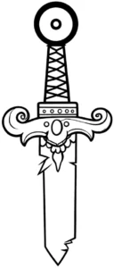 malvorlage-kunstvolles-schwert-ausmalen