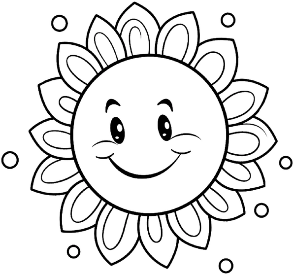 malvorlage-laechelnde-sonne-mit-blueten-und-punkten