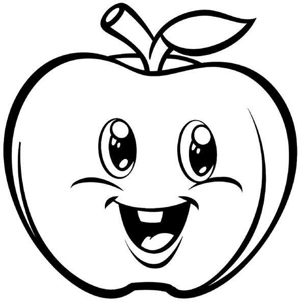 malvorlage-laechelnder-apfel-fuer-kinder