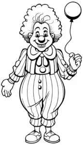 malvorlage-laechelnder-clown-mit-luftballon