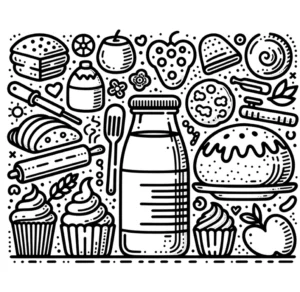malvorlage-lebensmittel-ausmalen-cupcakes-obst