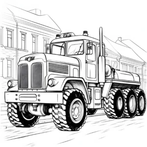malvorlage-lkw-auf-stadtstrasse-gestalten