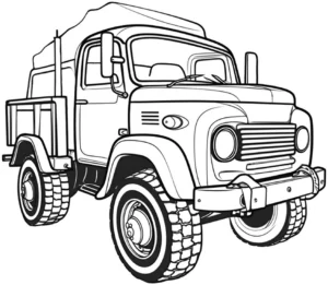 malvorlage-lkw-mit-klassischen-fahrzeugformen