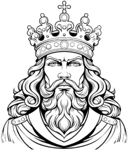 malvorlage-majestaetischer-koenig-mit-krone