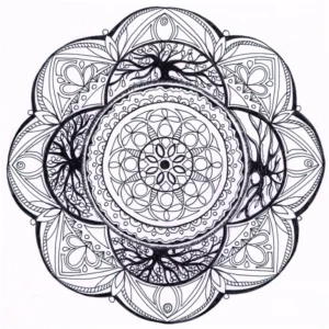 malvorlage-mandala-mit-baeumen-und-geometrischen-mustern
