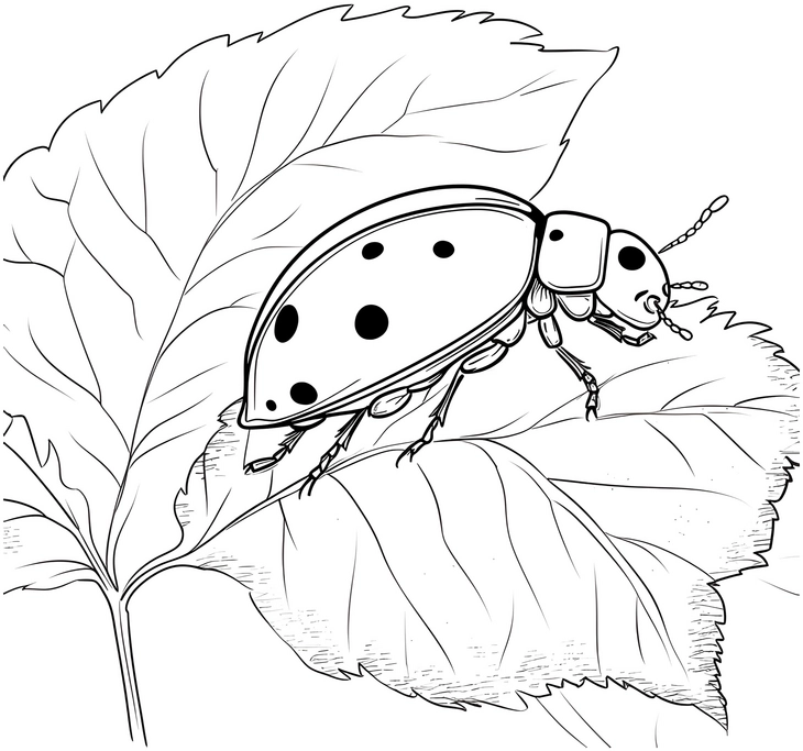 malvorlage-marienkaefer-auf-blatt