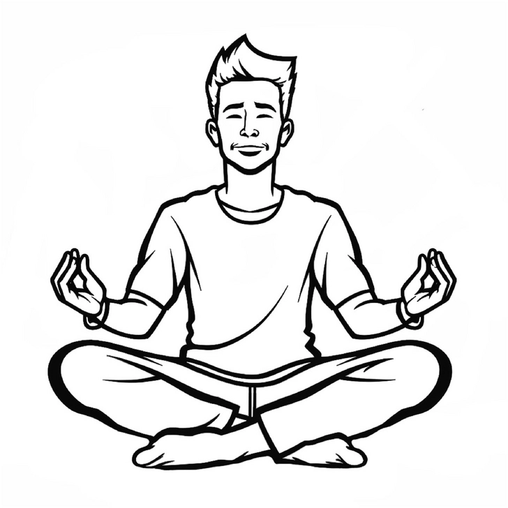 malvorlage-meditativer-mensch-entspannen