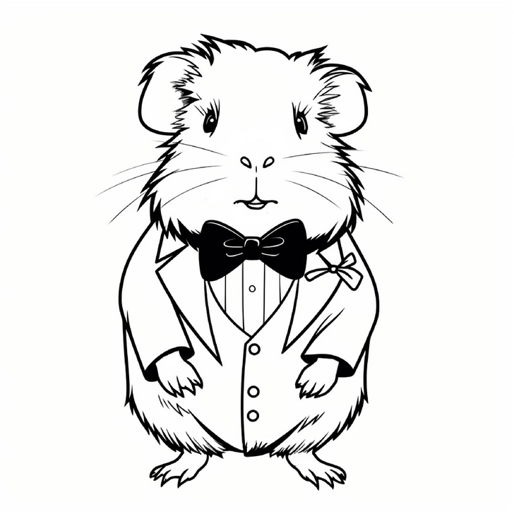 malvorlage-meerschweinchen-im-anzug