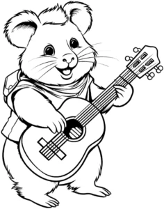 malvorlage-meerschweinchen-mit-gitarre