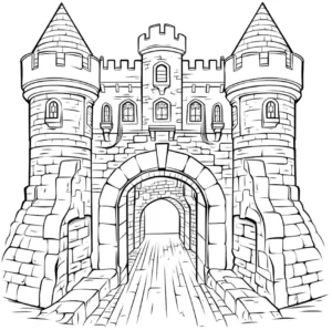 malvorlage-mittelalterliches-schloss-zum-ausdrucken