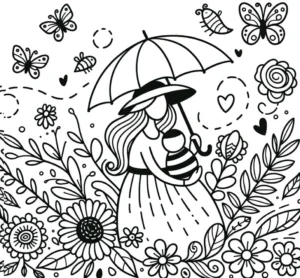 malvorlage-mutter-kind-blumen-szene