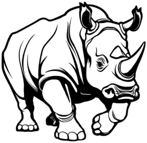 malvorlage-nashorn-in-dynamischer-pose