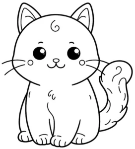 malvorlage-niedliche-katze-mit-grossen-augen