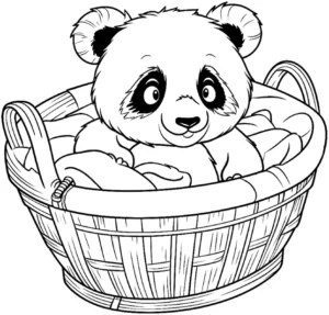 malvorlage-niedlicher-panda-im-korb