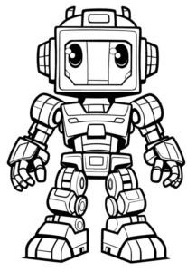 malvorlage-niedlicher-roboter-mit-grossen-augen