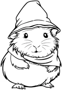 malvorlage-niedliches-meerschweinchen-in-kleidung