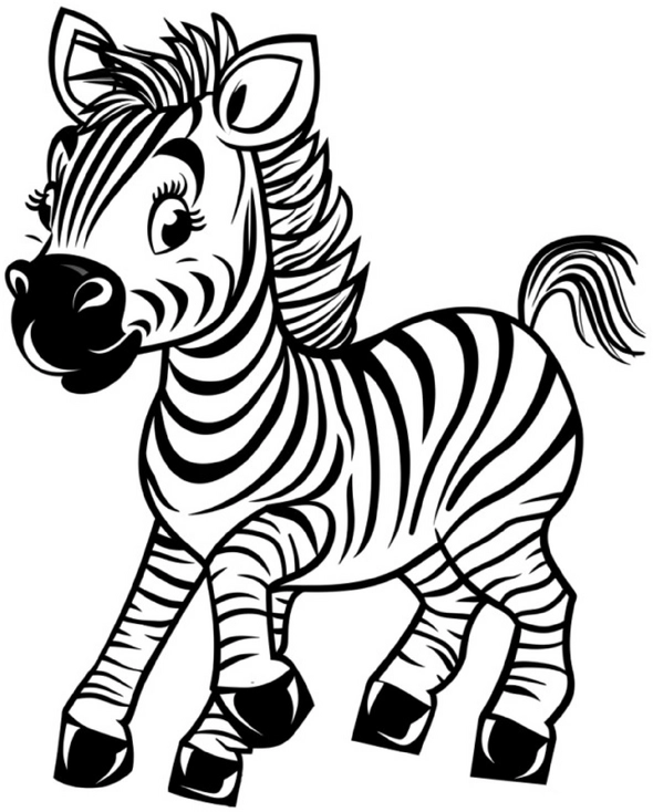 malvorlage-niedliches-zebra-ausmalbild-fuer-kinder
