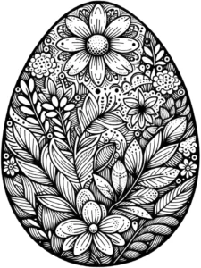 malvorlage-osterei-mit-blumen-und-pflanzen