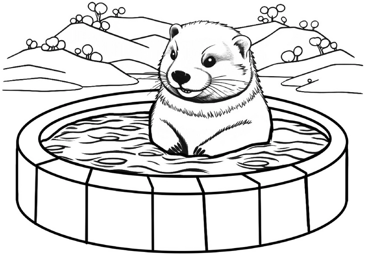malvorlage-otter-im-wasser