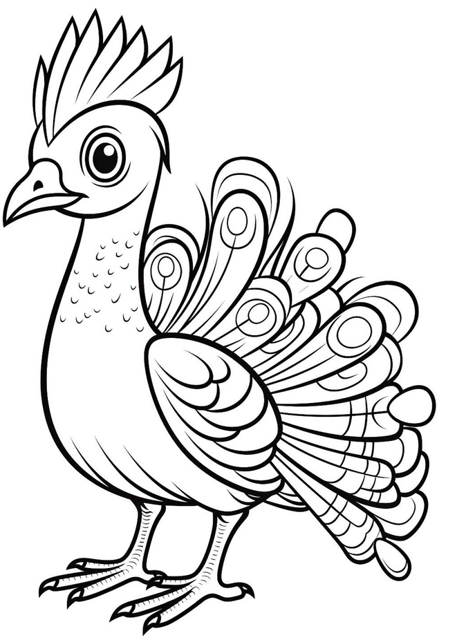 malvorlage-pfau-bunte-federn