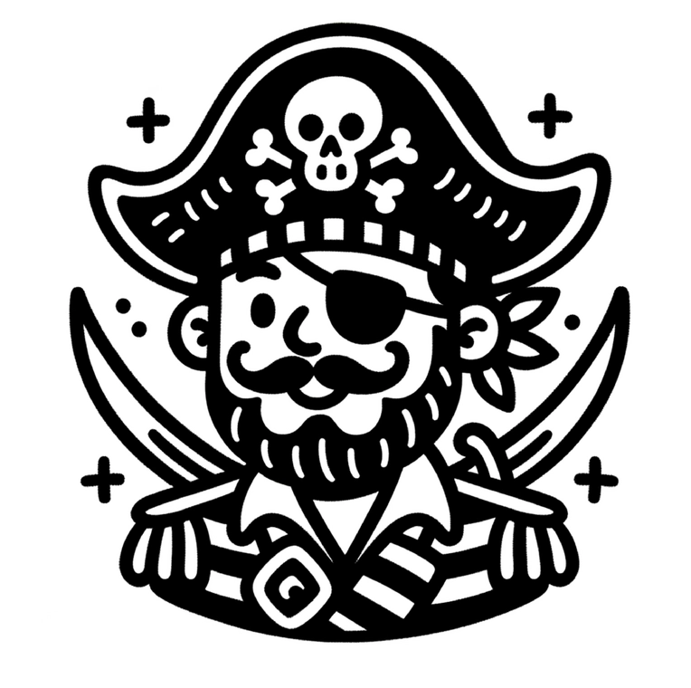 malvorlage-pirat-mit-saebeln-und-totenkopf