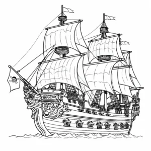 malvorlage-piratenschiff-mit-segel-und-totenkopf
