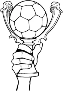 malvorlage-pokal-mit-fussball-ausmalen