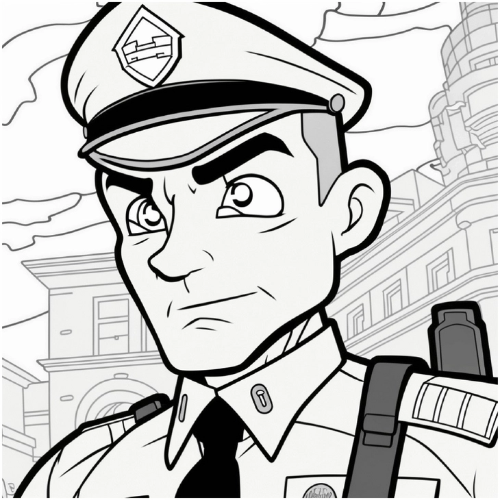 malvorlage-polizei-beamter-kreative-gestaltung