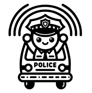 malvorlage-polizist-im-polizeiauto