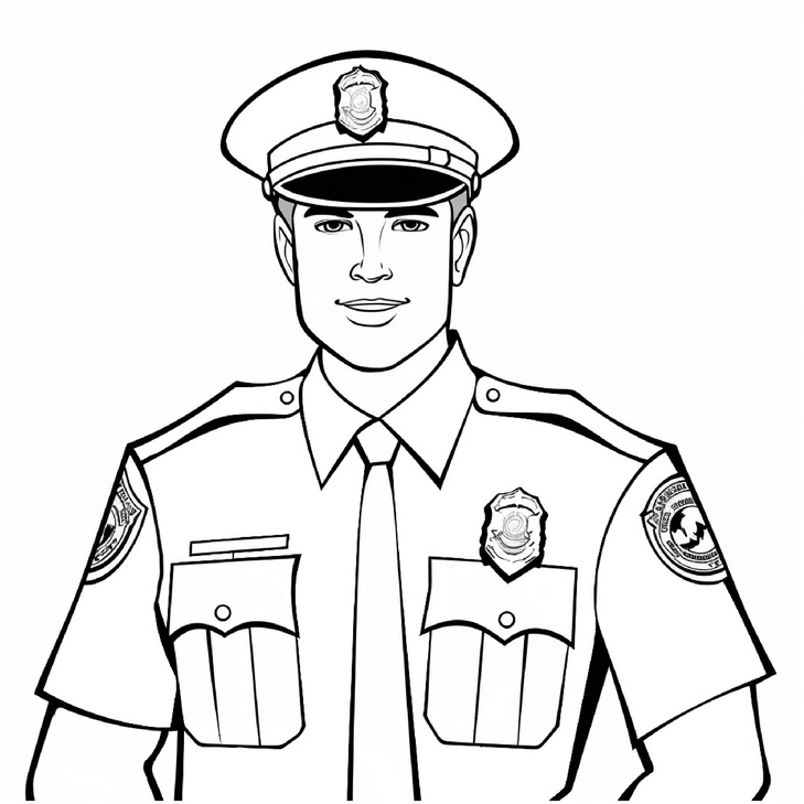 malvorlage-polizist-in-uniform-ausmalen