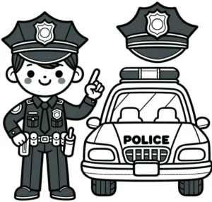 malvorlage-polizist-und-polizeiwagen