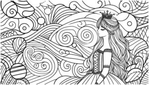 malvorlage-prinzessin-kreativer-hintergrund