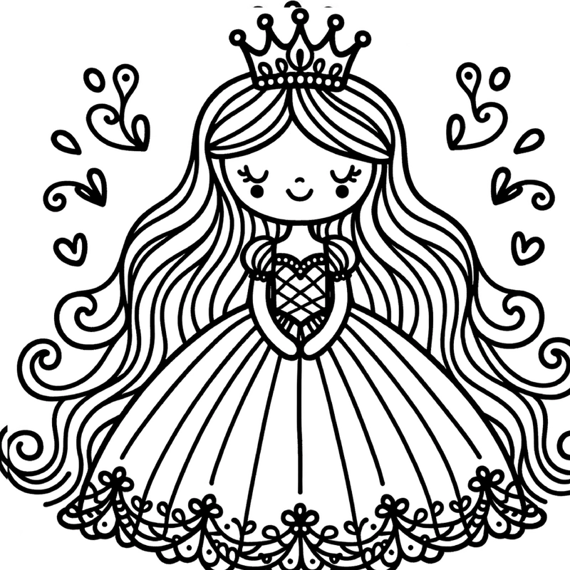 malvorlage-prinzessin-kreatives-ausmalen