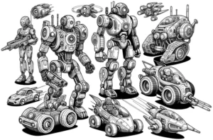 malvorlage-roboter-fahrzeuge-ausmalen