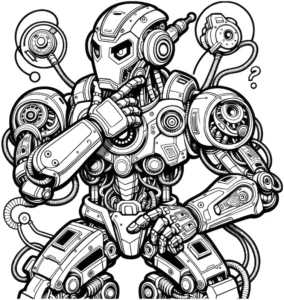 malvorlage-roboter-kreativ-ausmalen