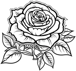 malvorlage-rose-ausmalbild-blumen