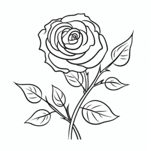 malvorlage-rose-blume-ausmalen